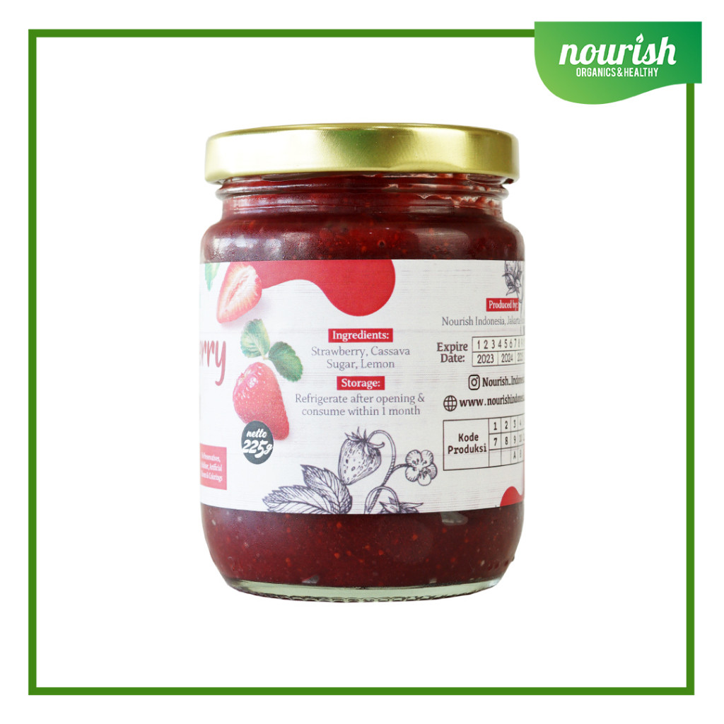 

STRAWBERRY JAM VEGAN (SELAI STRAWBERRY) RENDAH KALORI, TANPA GULA PASIR 225gr