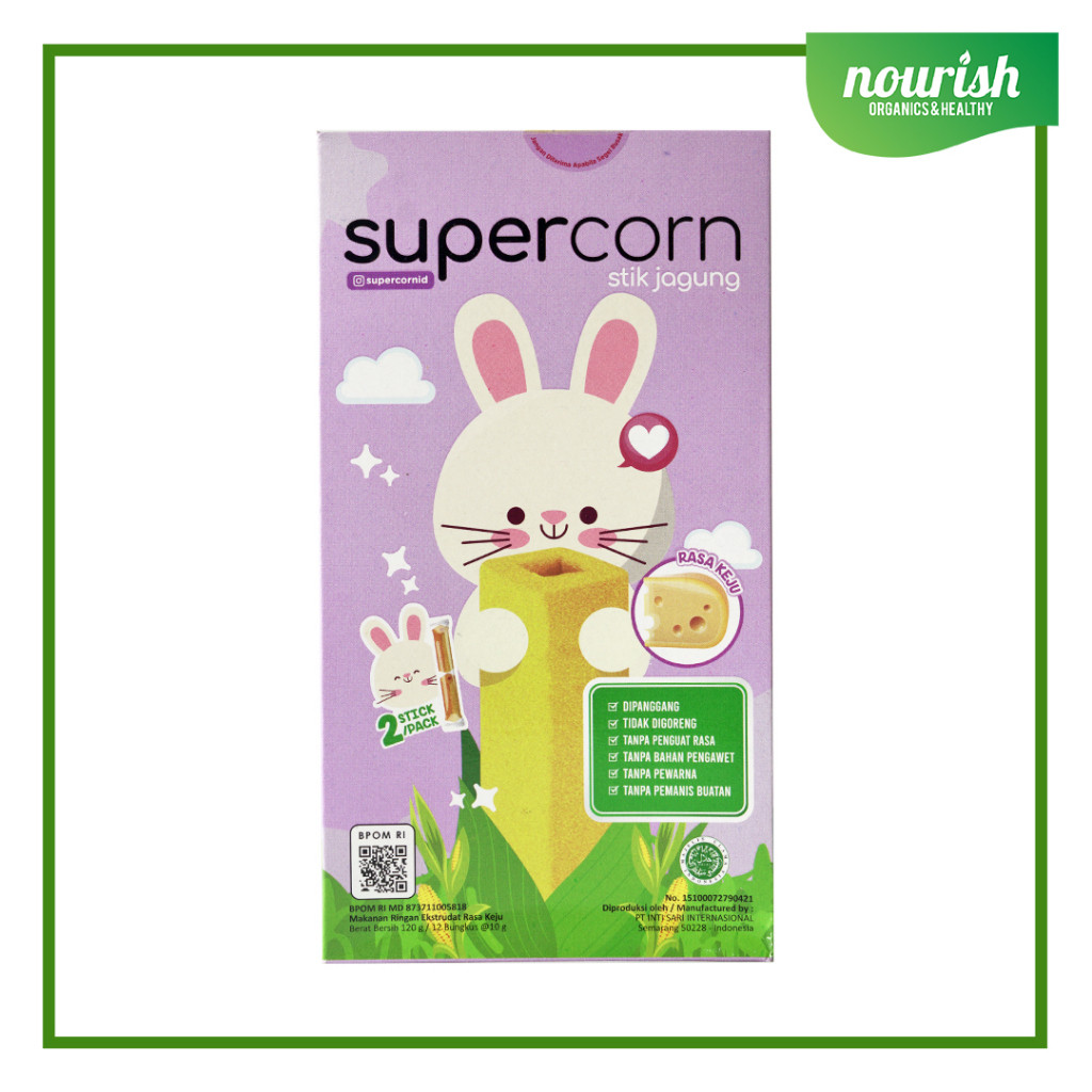 

Supercorn Stik Jagung Non MSG Rasa Keju 120g ( 1box )
