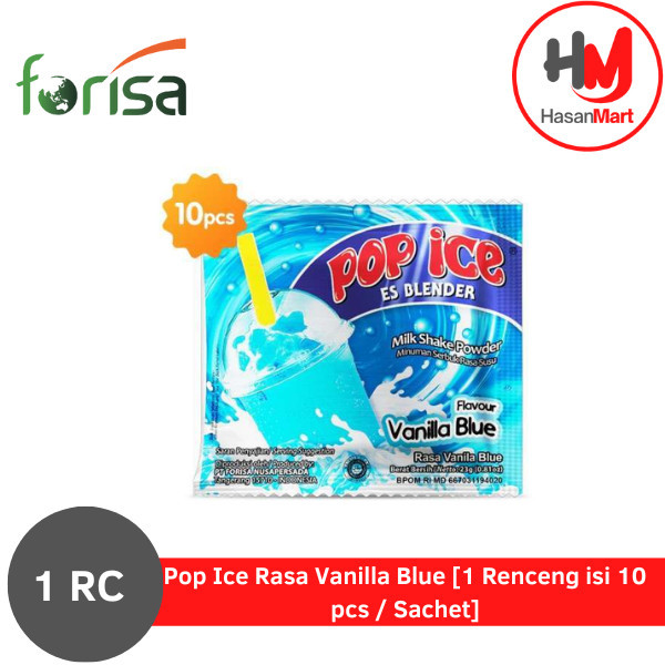 

Pop Ice Rasa Vanilla Blue [1 Renceng isi 10 pcs / Sachet]