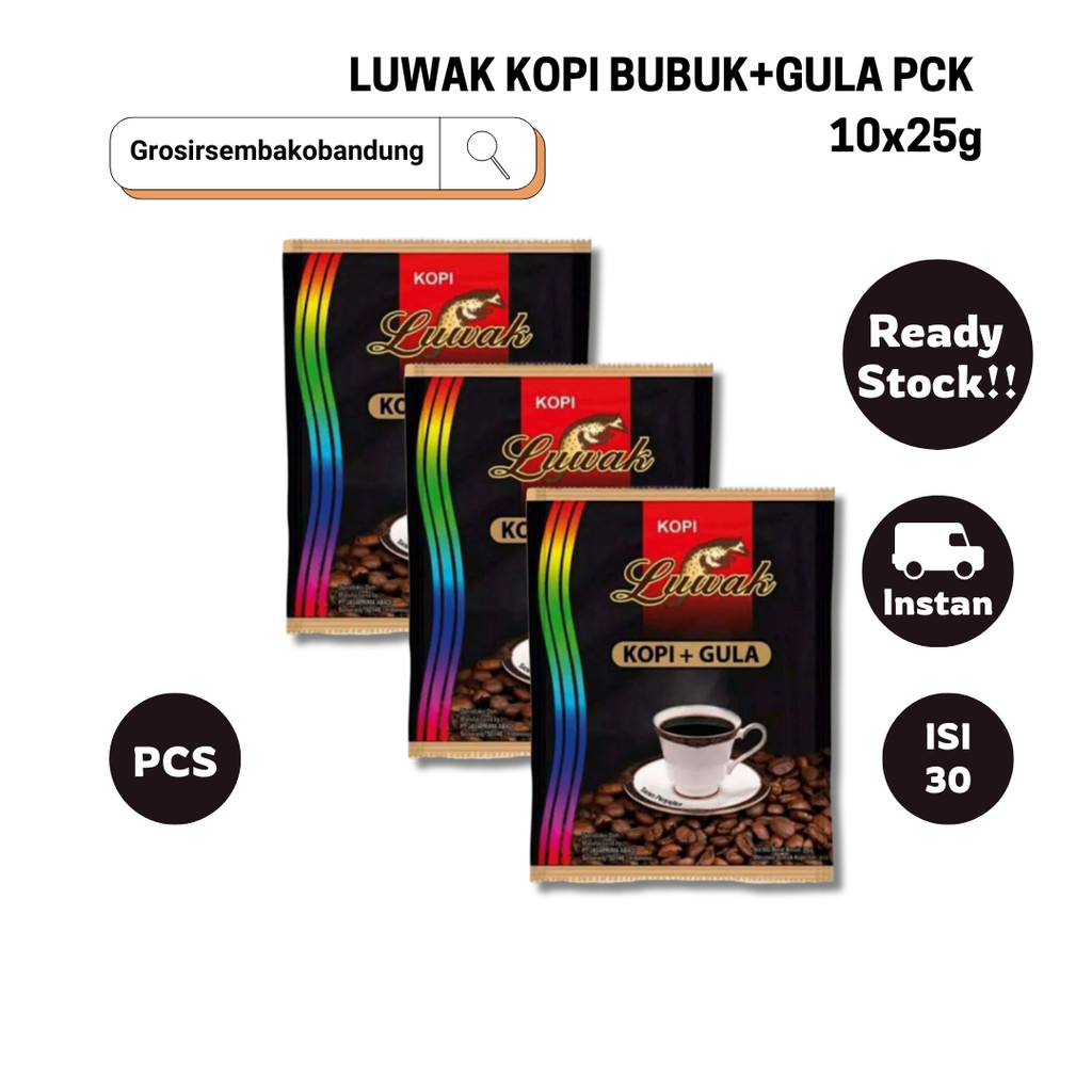 

LUWAK KOPI BUBUK+GULA PCK 10x25g - 3 Rcg - Kota Bandung