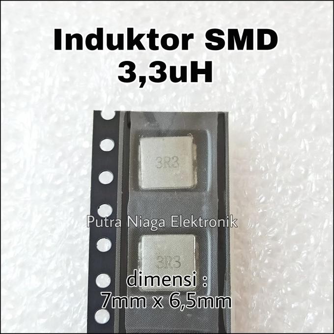 Baru Induktor SMD 3,3uH Inductor Power 3.3uH 7mm x 6,5mm marking : 3R3 putr4n Ayo Beli
