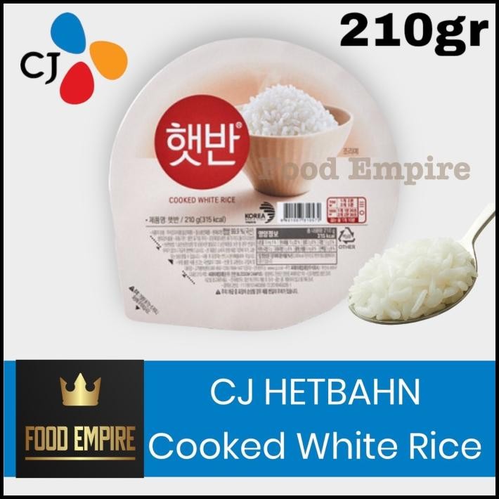 

Cj Hetbahn Cooked White Rice 210 Gr | Nasi Putih Instan | Korea