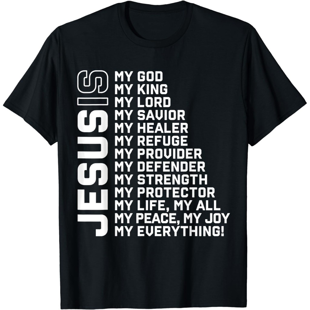 Yesus adalah Tuhanku Rajaku Tuhanku Penyelamatku Kaos Kristen Lucu Baju Yesus Untuk Pria