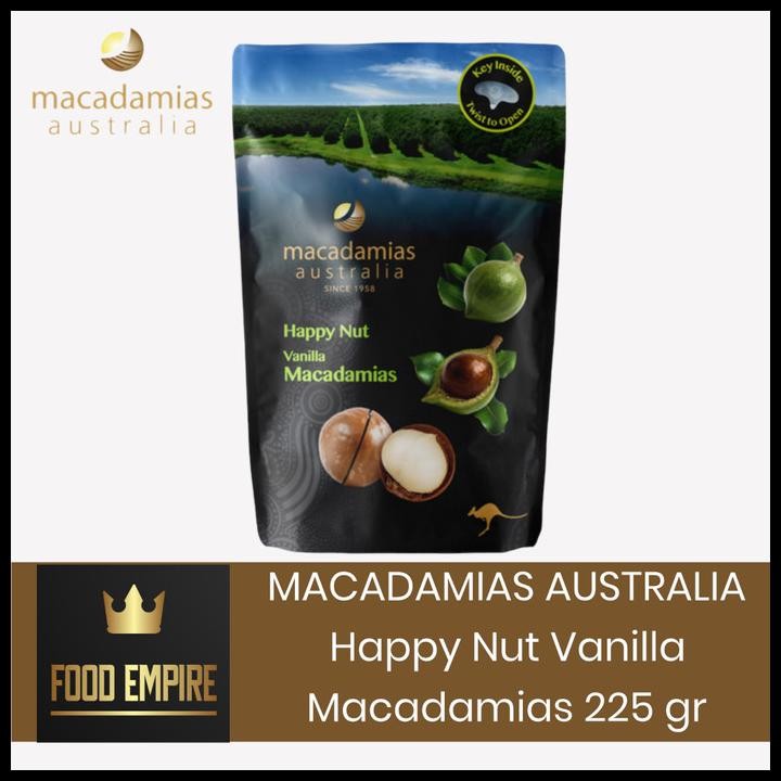 

Happy Nut Vanilla Macadamias 225 Gr | Kacang Macadamia Australia