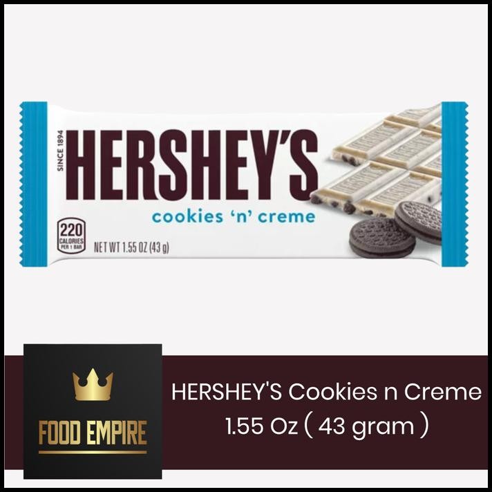 

Hershey'S Cookies N Creme Chocolate Bar 43 Gram | Cokelat Hersheys