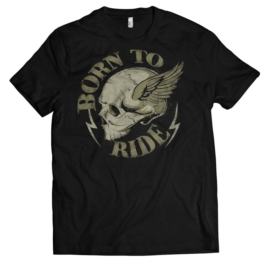 Terlahir untuk Mengendarai Kunci Pas Biker Mechanic Chopper Biker Skull Kaos Pria Baru