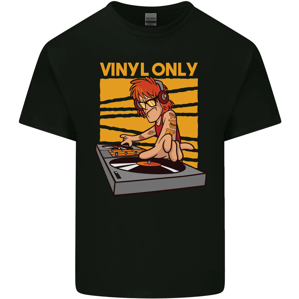 Dj Deck Vinyl Hanya Lucu Dj Meja Putar Kaos Katun Pria