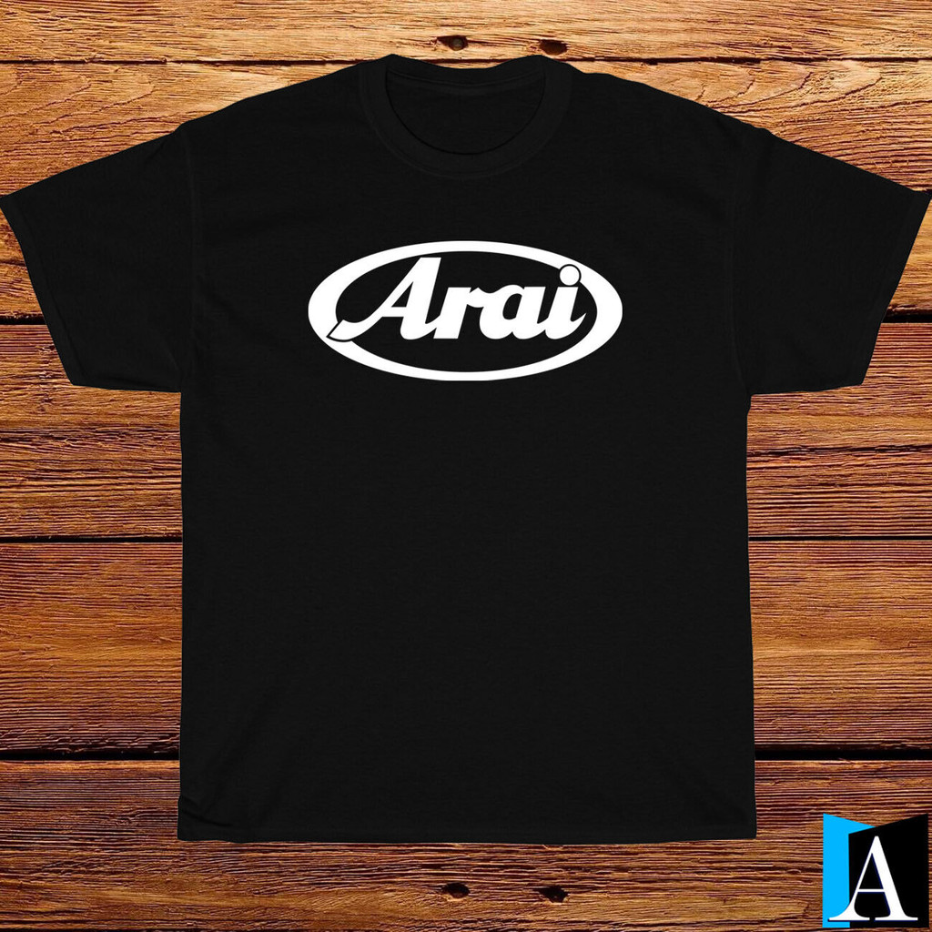 Kaos Baru Logo helm Arai Kaus olahraga hitam putih kasual abu-abu Biru Tua Ukuran