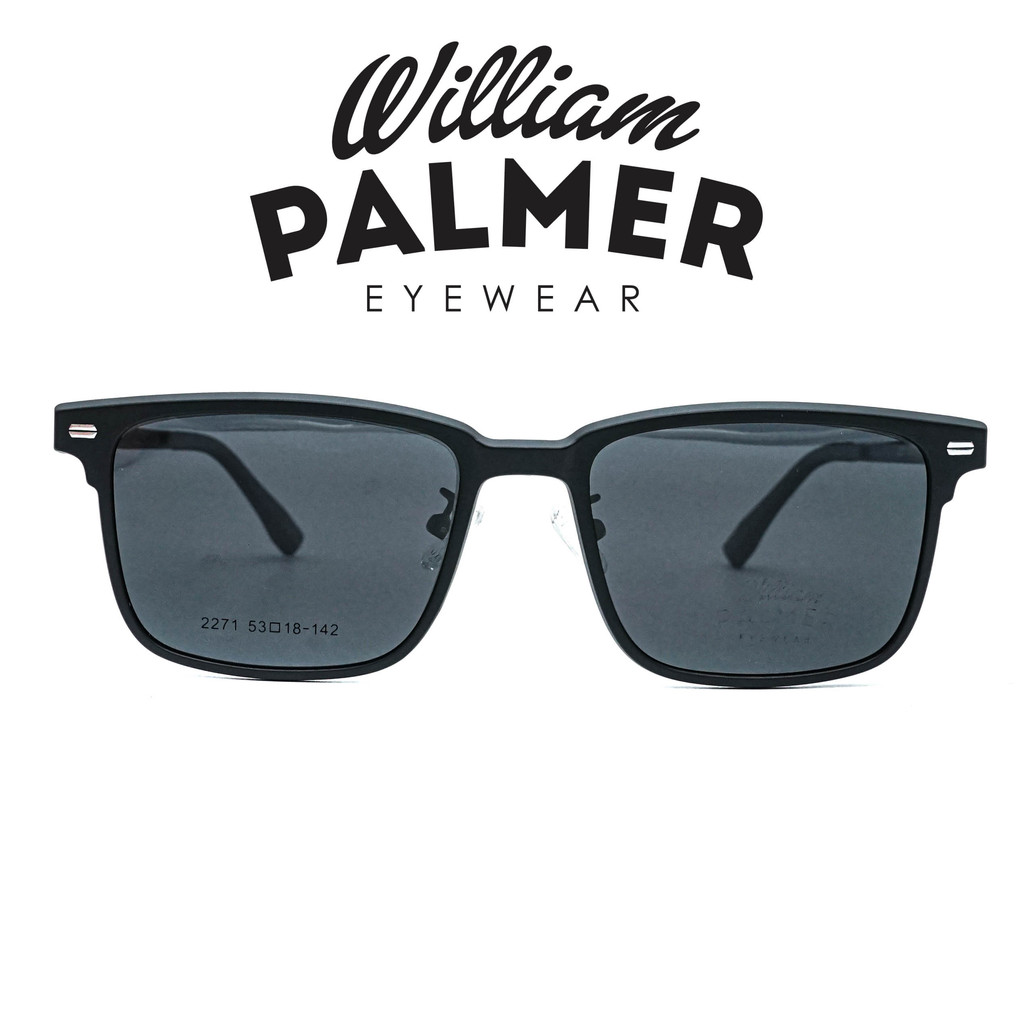 William Palmer Kacamata Pria Wanita Clip On 2271 C1 Black Doff