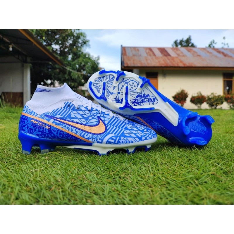 Sepatu Sepak Bola Air Zoom Superfly 9 Ix Elite Cr7 Ronaldo Fg - Sepatu Bola Concord Tembaga Metalik 