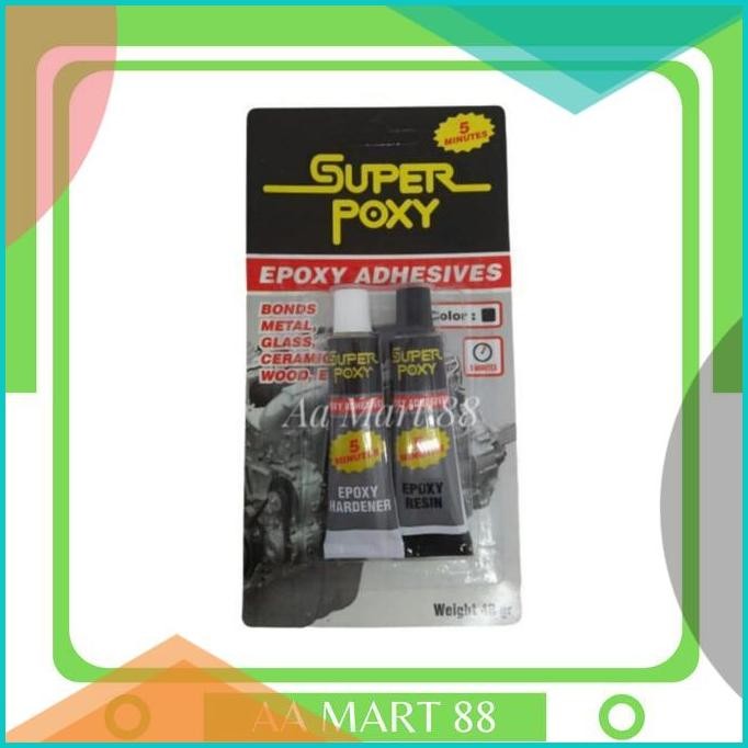 

lem besi 5 menit / lem epoxy hardener / lem campur merk super poxy 14