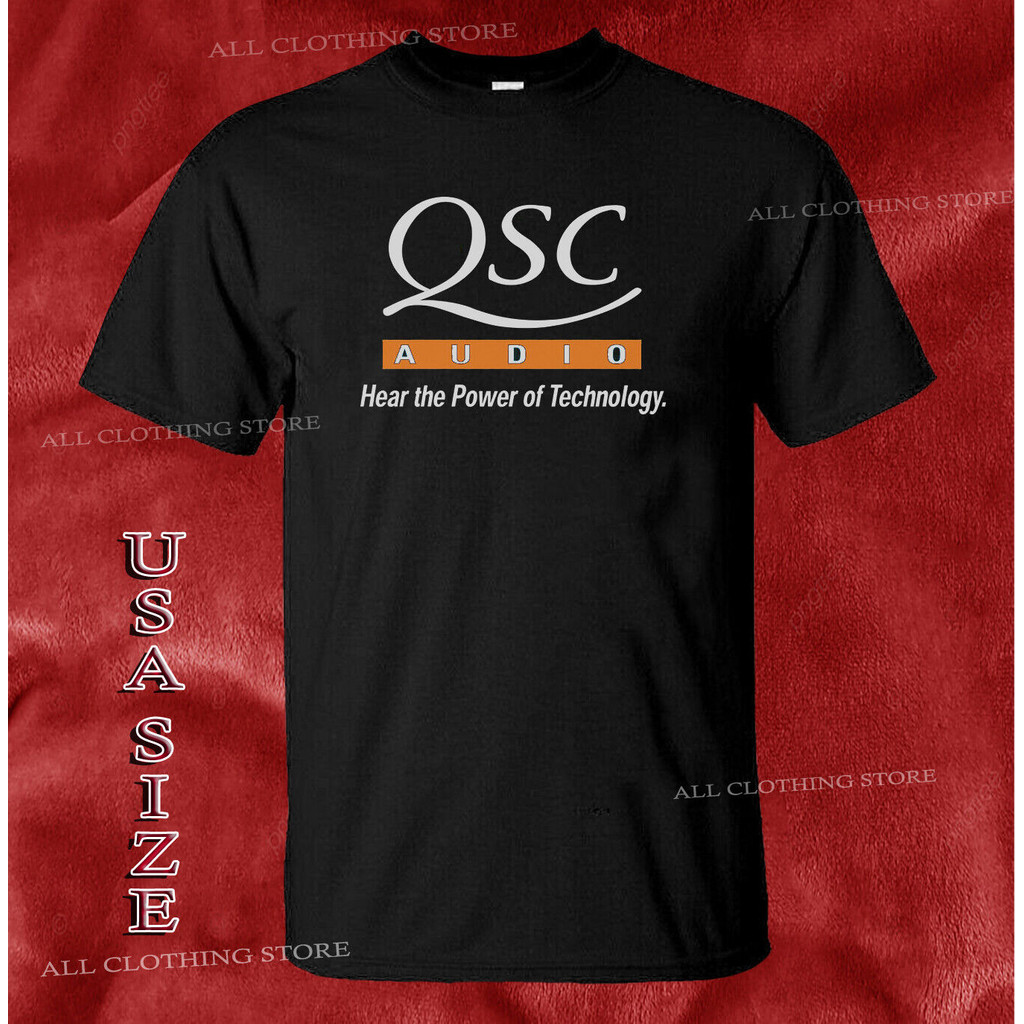 Qsc Audio Dengarkan Kekuatan Kaos Logo Teknologi Ukuran Usa
