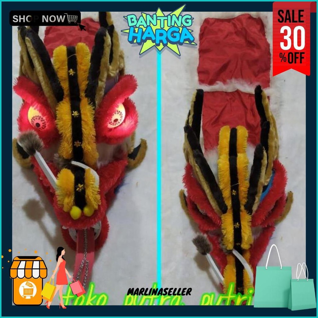 Barongsai Naga Mata Asli Nyala Fitur Terlengkap Terlaris Termurah Liong Barongan Promo