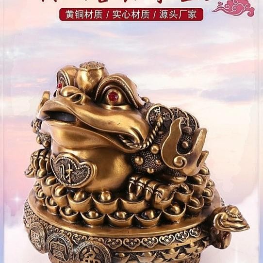 Patung Feng Shui Kodok Kerejekian Dan Kekayaan Bahan Logam Kuningan