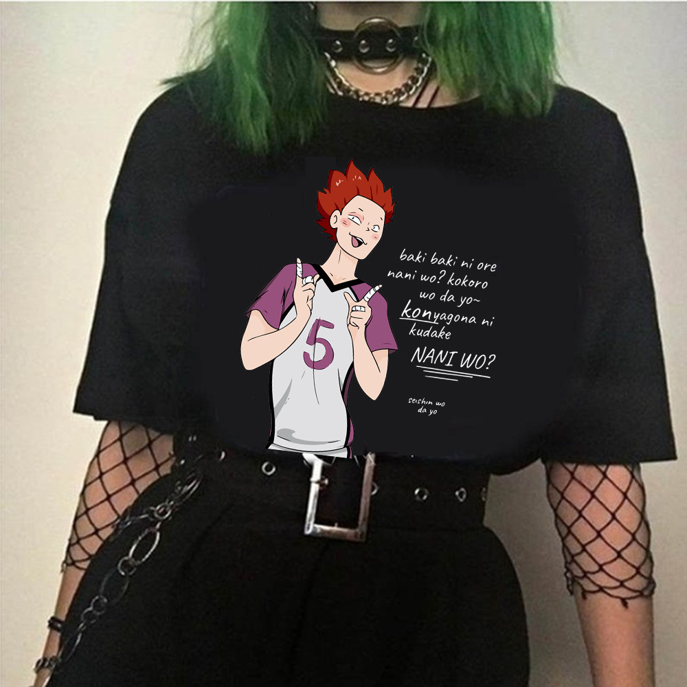 Kaos Anime Jepang Haikyuu Kaos Satori Tendou Pasangan Kaos Streetwear Keren