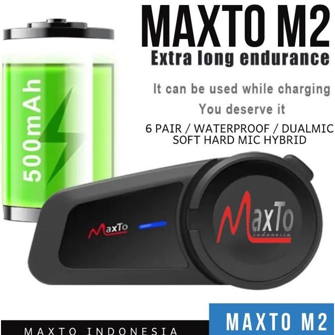 Intercom Maxto M2 Bluetooth Helm Intercom Maxto 6 Rider Original