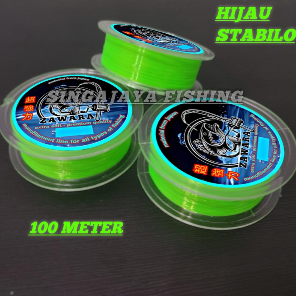 Promo Senar Pancing Zawara Panjang 1800 Meter Warna Hijau Stabilo Kecil Super Kuat Anti Keriting Mud