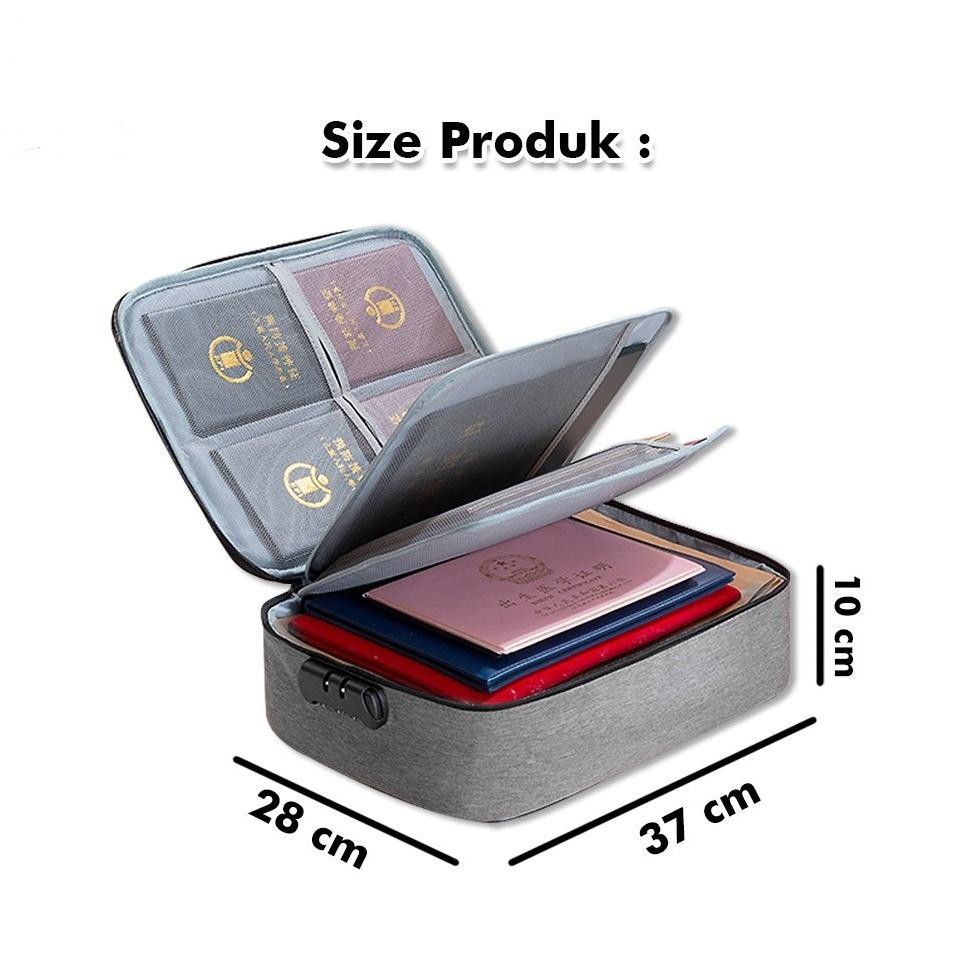 

BISACOD Tas Dokumen Anti Air Password Travel Bag Penyimpanan Dokumen File Penting Surat VD08