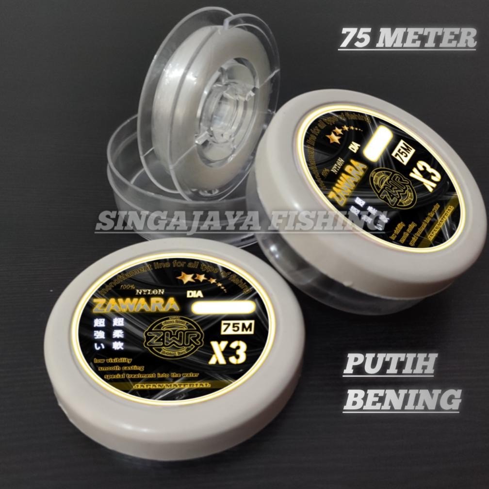 Spesial Senar Pancing Zawara Kecil Super Kuat Anti Keriting Mudah Tenggelam Warna Putih Bening Bahan