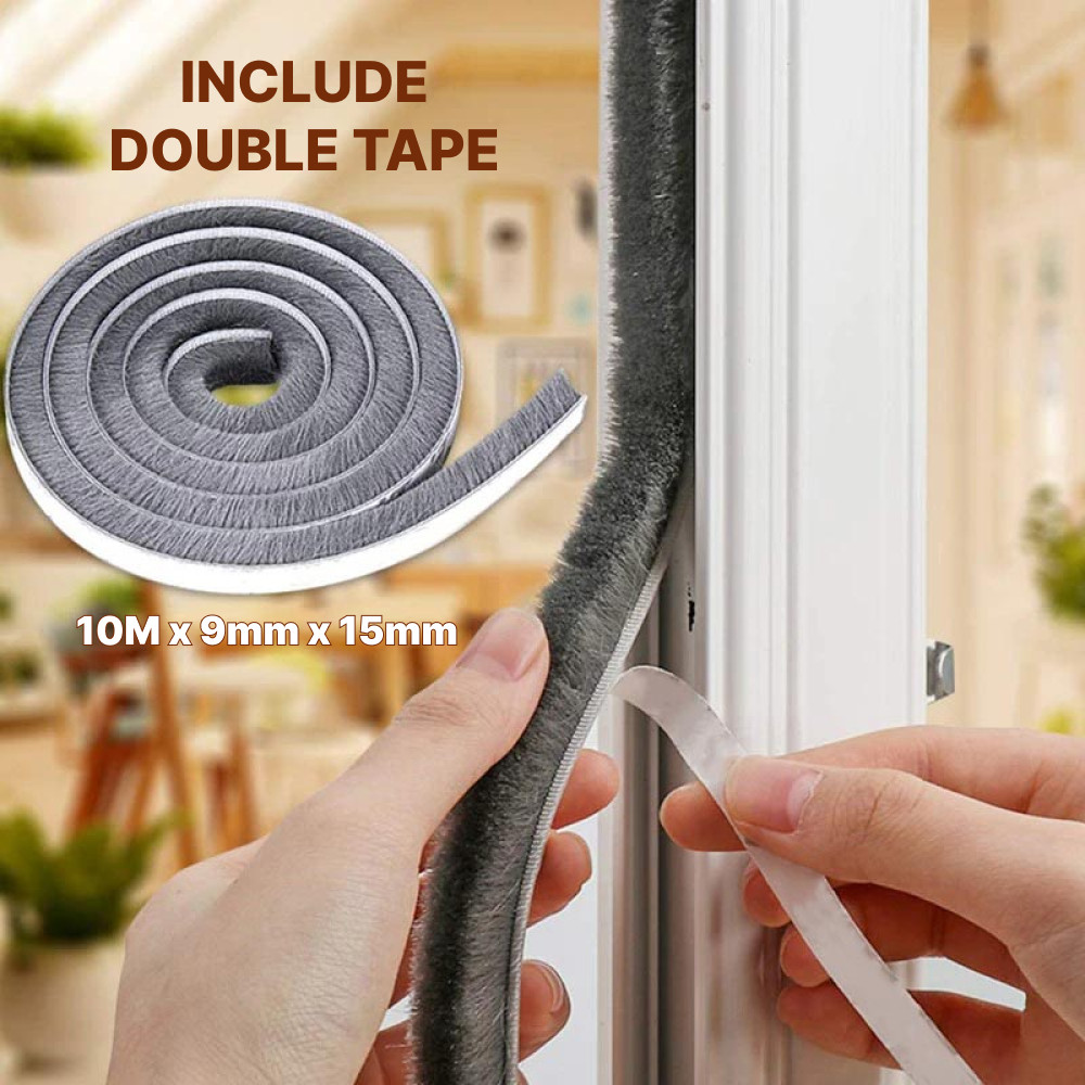 

GANCHUN Lis Strip Pintu Brush Sealing Insulation 10M 15mm - KK-062