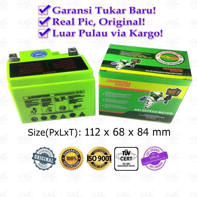 Aki Motor ALKALINE ATZ5S-BS GTZ5 YTZ5 / 12V 5A Karisma Supra Beat Mio TKY