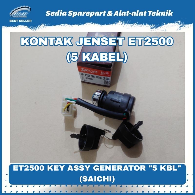 KONTAK JENSET 3000 sd 5000 Watt  KUNCI GENSET ET2500 KEY ASSY GENERATOR 5 KABEL SAICHI
