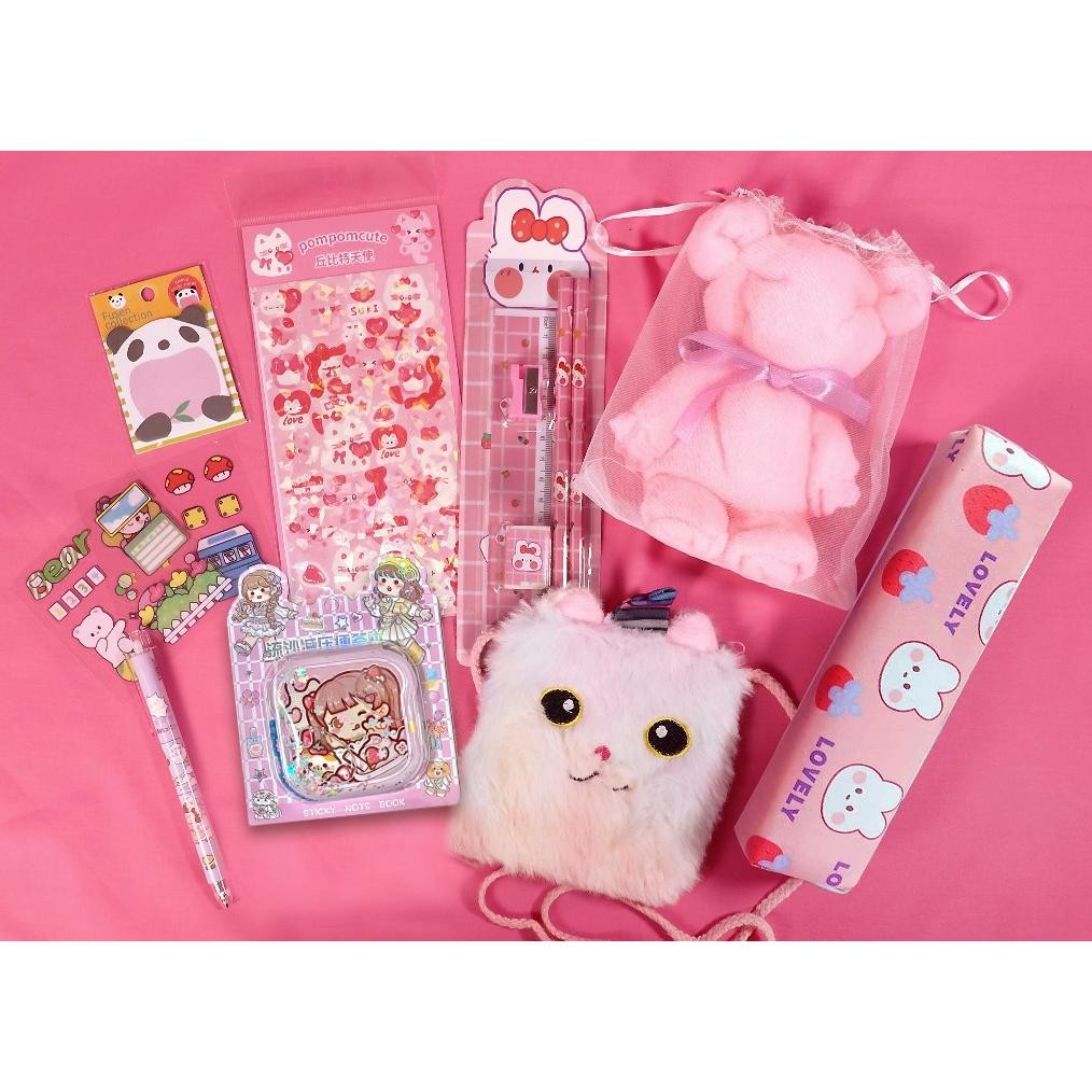 

TY69 PAKET HAMPERS BIRTHDAY ANAK GIFT LUCU PINK MURAH HANDUK DAN ALAT TULIS // BIG SPARKLING VER Terlaris