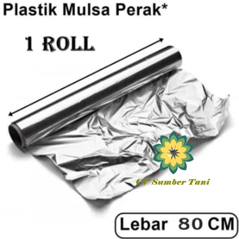 Murah Viral Plastik Mulsa Perak 1 Roll Mulsa Grenjeng Lebar 80 Cm Fg-80