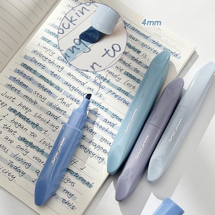 

et-12 Winzige 4pcs Stabilo Warna Pastel Highlighter Pen Set Lucu Journal Marker Pen Alat Tulis Sale