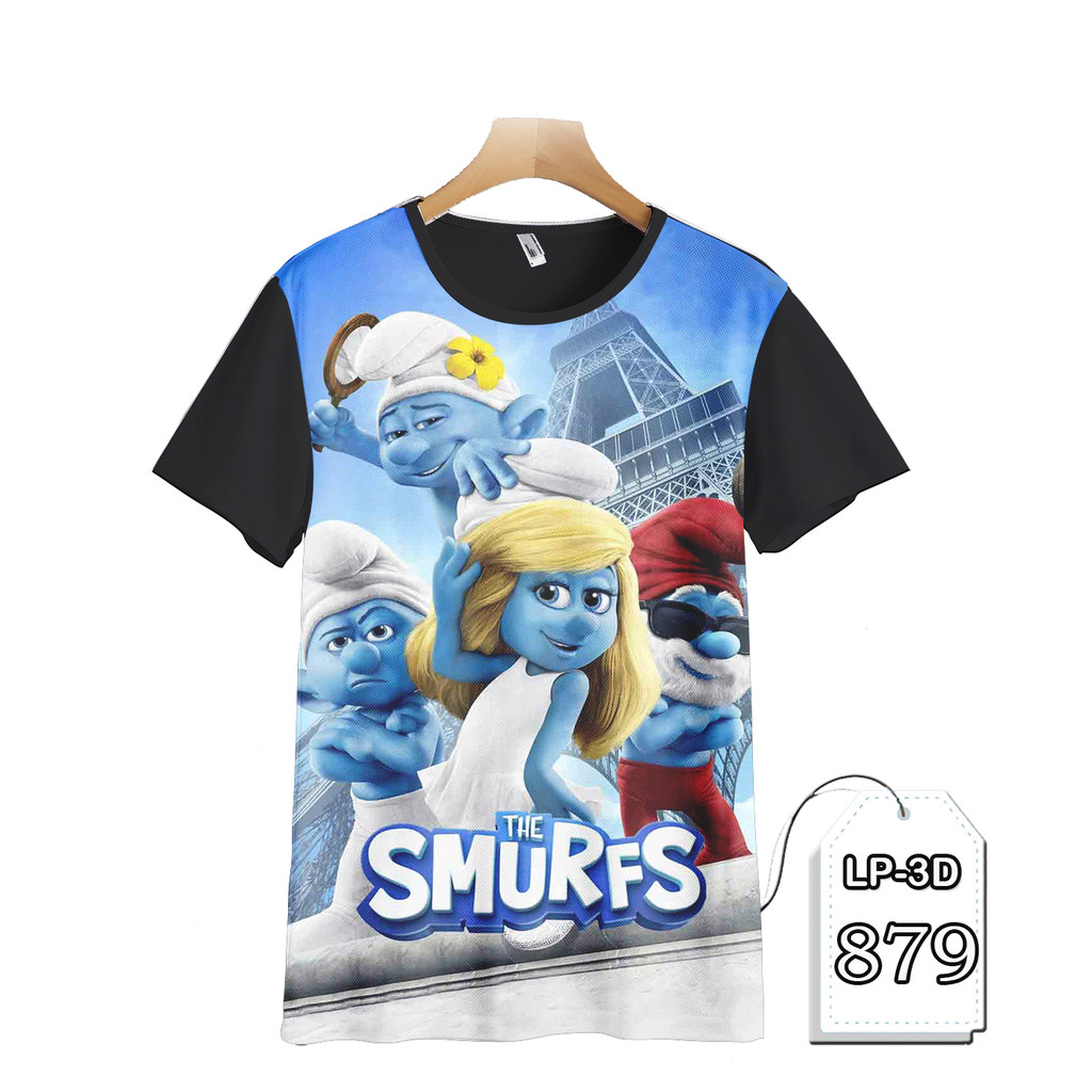 Baju The Smurfs Baju Anak dan Dewasa Kartun TV Animasi LP3D-879 Fashion