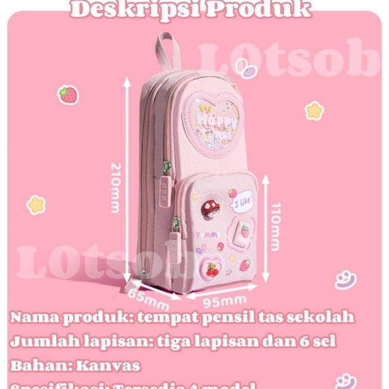 

As23 Dengan stiker gratispencil case hiasan karakter tas lucu korea kapasitas besar kotak pensil aesthetic pencil case large tempat pensil pen pouch lucu stationery organize Anak Kawaii Pensil Perempuan Kantor Siswa Alat Tulis Organizer Perlengkapan