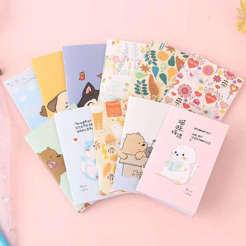 MAPLESOLBuku Tulis Mini Motif Kartun Korea Aesthetic Note Book Mini Cartoon Mini Book Notepad