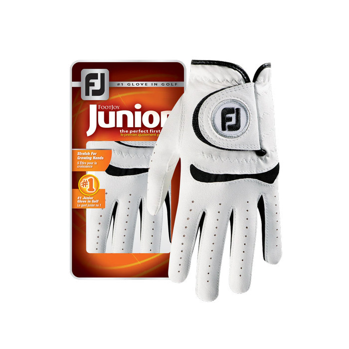 Footjoy Fj Junior Golf Glove - White With Black - Random Colour Accent