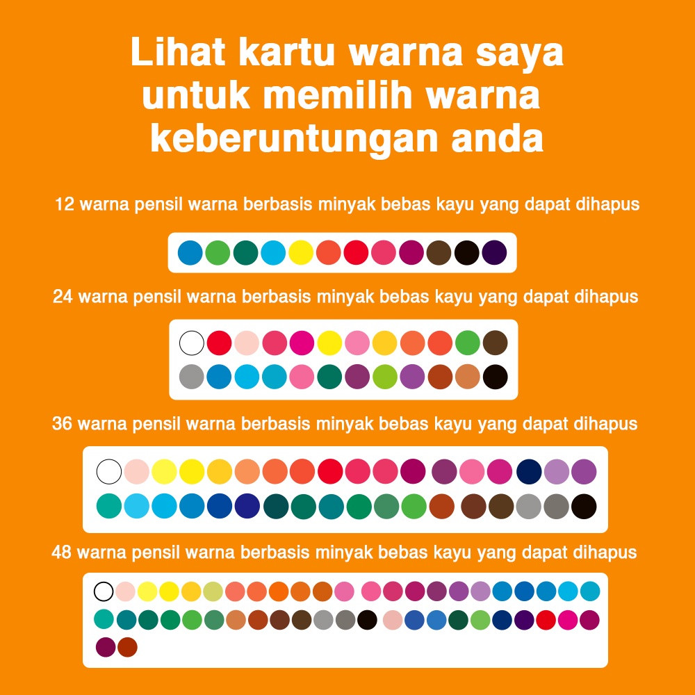 

Deli Erasable Colored Pencil / Pensil Warna 12/24/36/48 Warna Bisa Dihapus Wood-Free 7073