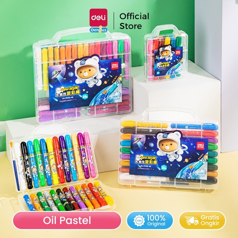 

Deli Krayon / Oil Pastel / Crayon Anti Kotor Free Kuas 72136