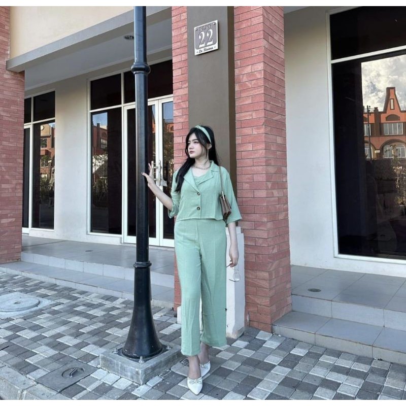 Outfit Setelan Bj Dwasa Bju Stlan Wanita Kekinian Satu Stell Ootd Celama Perempuan One Set Stlan Ker