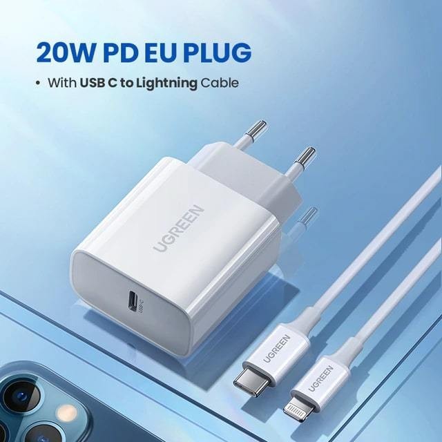 Ugreen Charger Set Lightning Pd20W Fast Charger Iphone Charger Mfi Certified