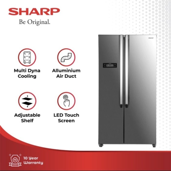 Kulkas sharp side by side inverter SJ-IS60M-SL 2 pintu SJ IS 60msl 60M