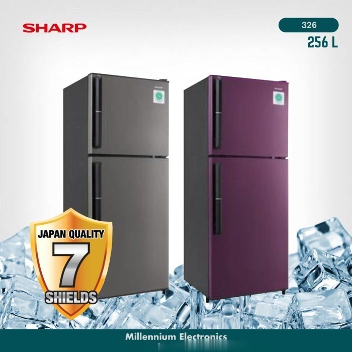 KULKAS SHARP 2 PINTU LOW WATT SHINE SJ-326GC-SD/SR SJ 326 GC 256 LITER