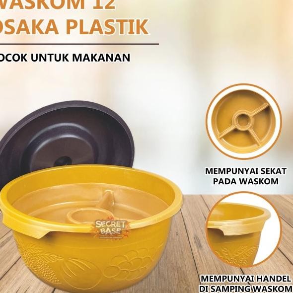 (Isi 12Pcs) Baskom Sekat Tutup - Baskom Hajatan / Waskom / Wakul / Bakul Nasi Plastik