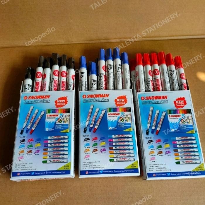 

Spidol Snowman Whiteboard Bg Satu Lusin Isi12Pcs Hitam, Biru, Merah,