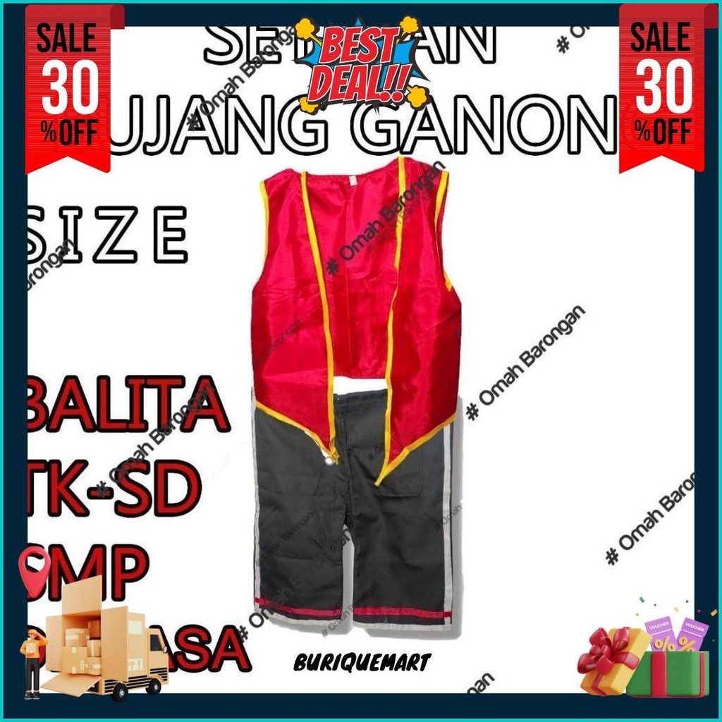 Baju Bujang Ganong Komplit Setelan Paket Set Ganong Rompi Dan Celana Cod