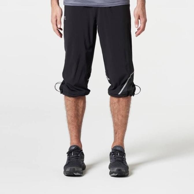 Decathlon Kalenji Celana Lari Pria 3/4 Hitam Run Dry - 8488048