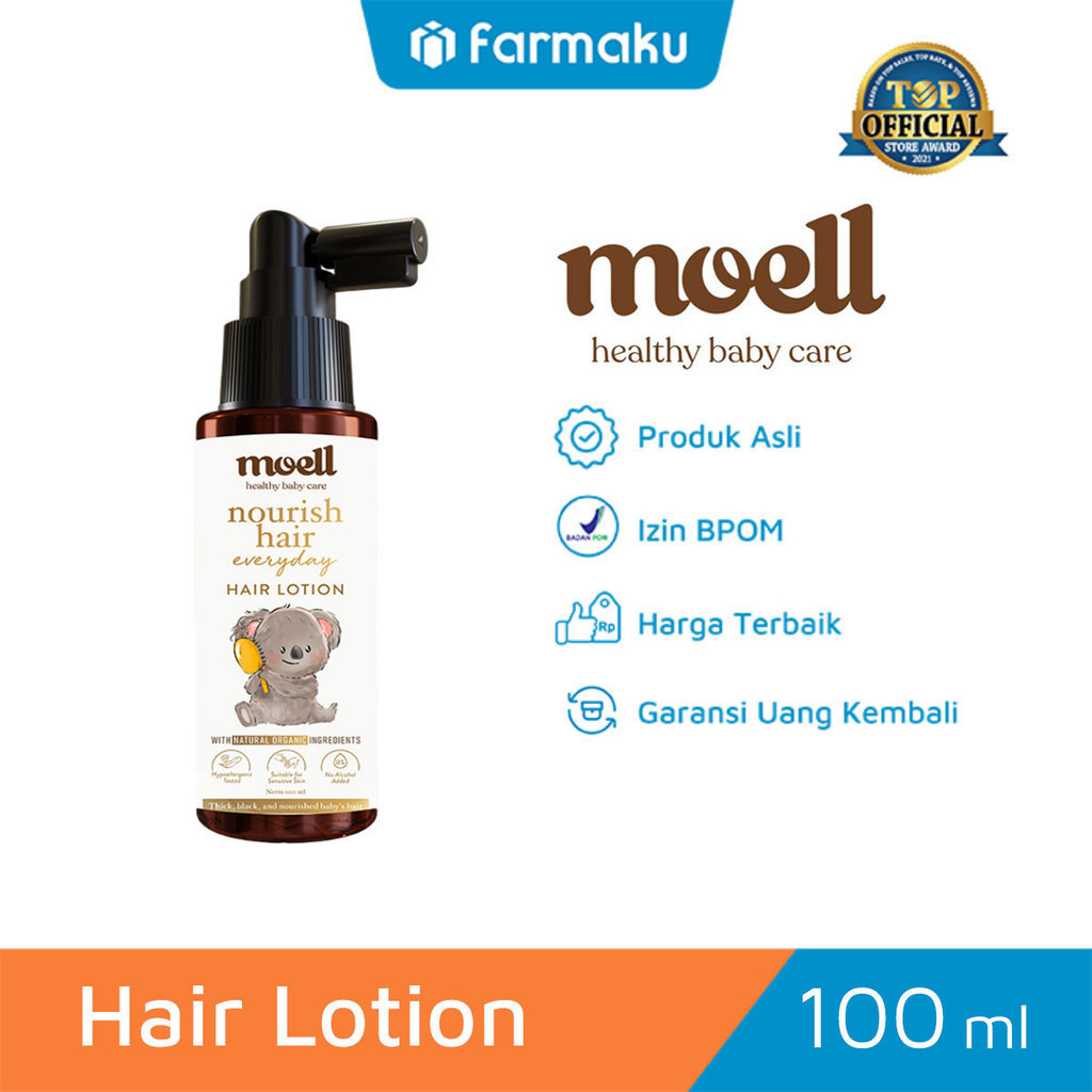 Moell Nourish Hair Lotion 100 ml - Menutrisi Rambut Anak dan Bayi - (Variasi)