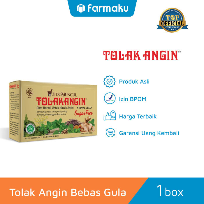 Tolak Angin Cair Bebas Gula Box 5 Sachet