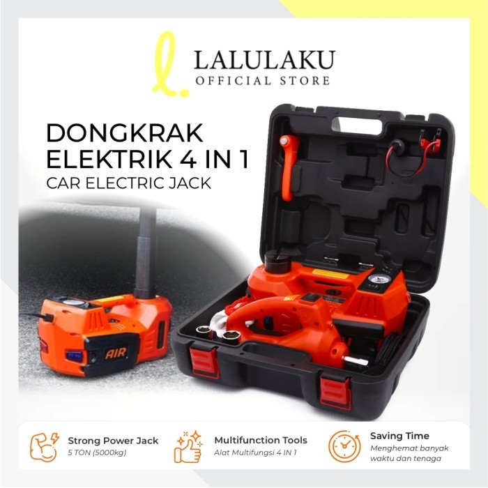 Dongkrak Elektrik/Electric Car Jack 5 Ton Dongkrak Komplit Set 4 In 1