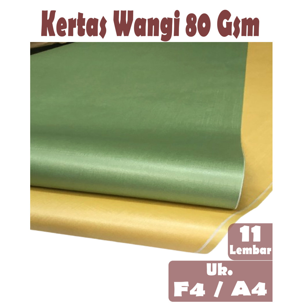 

KERTAS WANGI 80 GSM UKURAN A4 / F4 WARNA HIJAU , KUNING , 11 LEMBAR