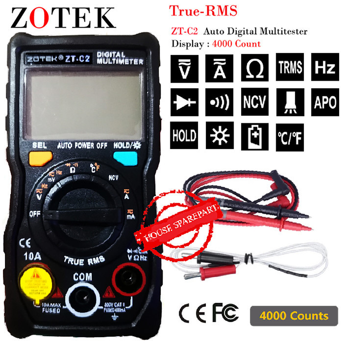 Zotek Zt-C2 Avometer Digital Multitester Digital Original Ac/Dc