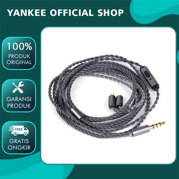 Tripowin Grace With Mic Silver Plated Upgrade Cable Kabel Earphone Iem