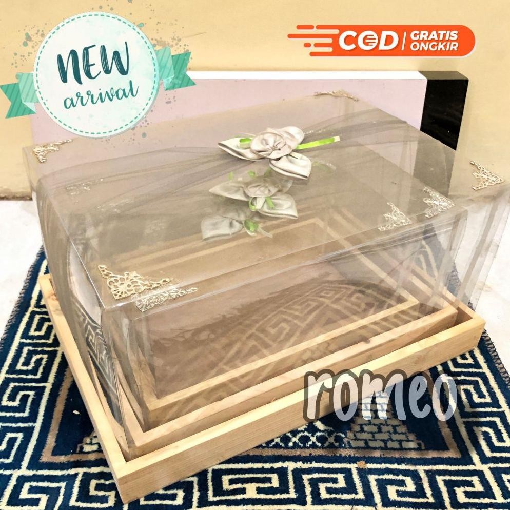 

VIRAL Kotak Seserahan Kayu 1 Set Tutup Mika Tebal Hias Tile dan Siku Style Rustic rt-4